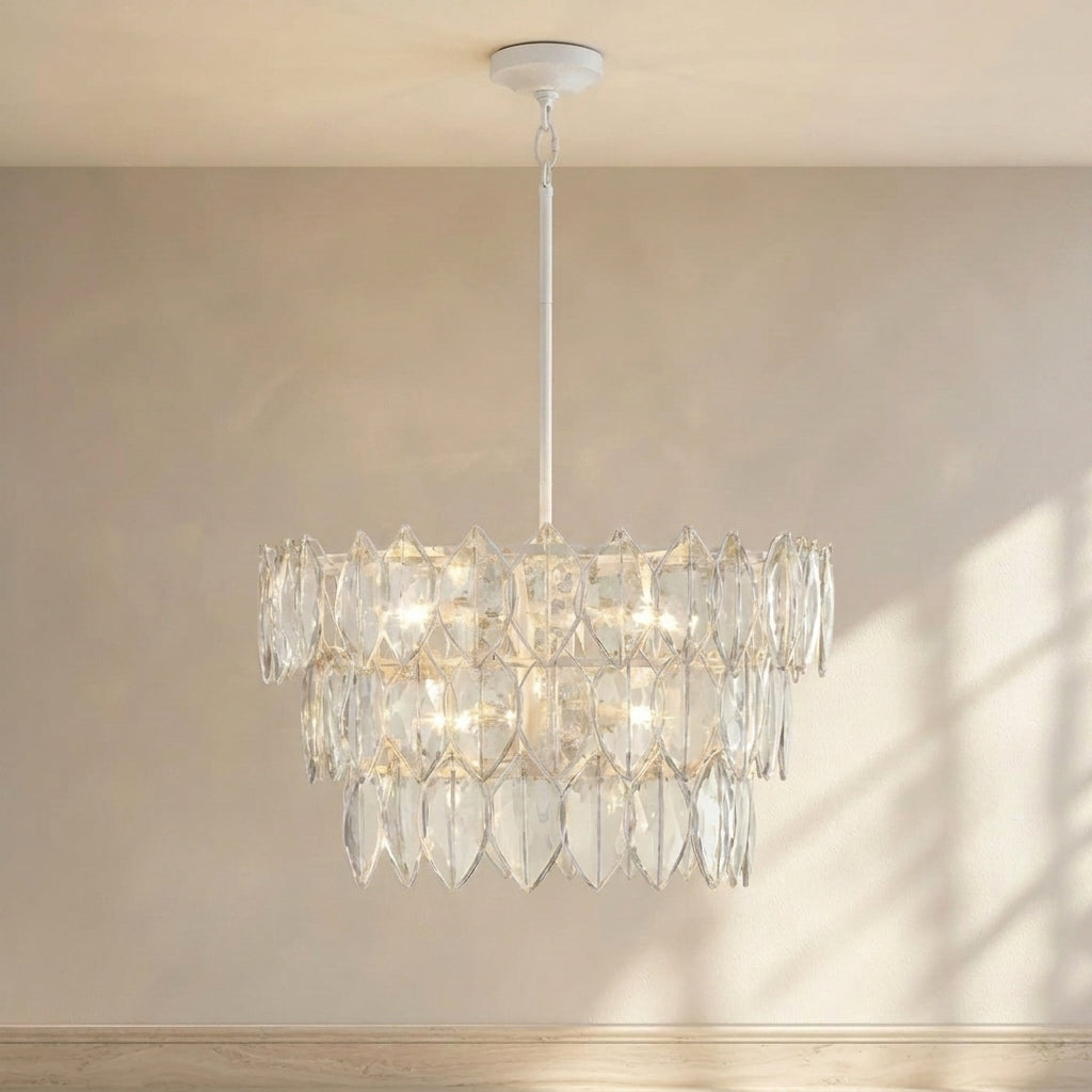 Amira 30-Inch 8-Light LED Chandelier Distressed Brass