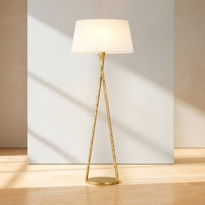 Cesta 60-Inch LED Sculpted Floor Lamp Gilded Iron by Ian K. Fowler