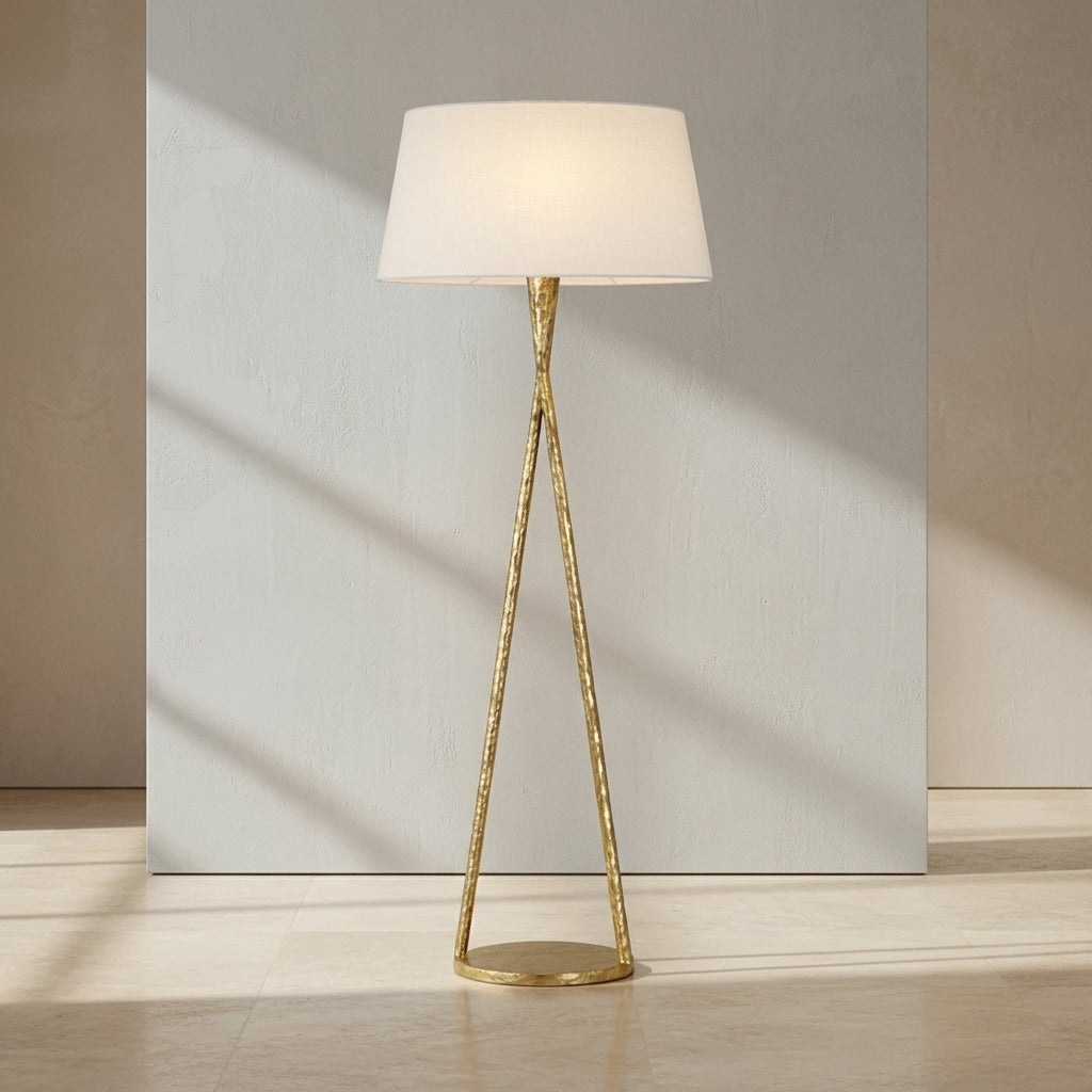 Cesta 60-Inch LED Sculpted Floor Lamp Gilded Iron by Ian K. Fowler