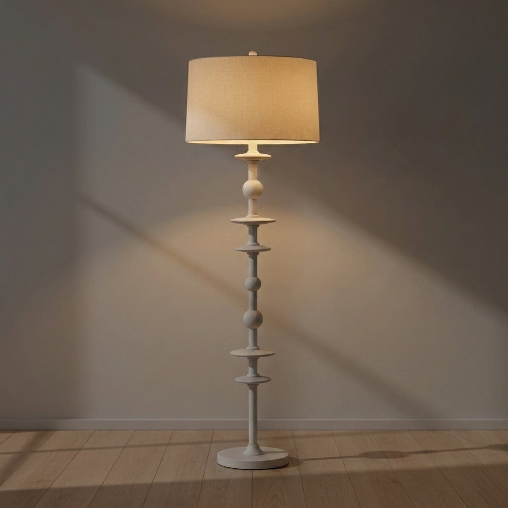 Jefferson Heights 62.5-Inch 1-Light Oak Floor Lamp Aged Brass