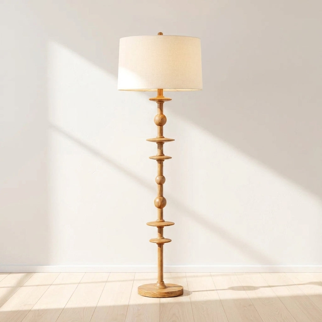 Jefferson Heights 62.5-Inch 1-Light Oak Floor Lamp Aged Brass