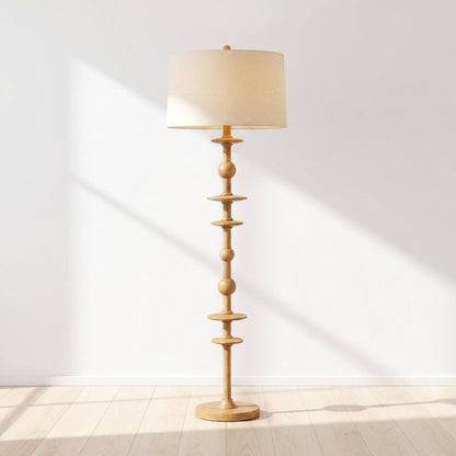 Jefferson Heights 62.5-Inch 1-Light Oak Floor Lamp Aged Brass