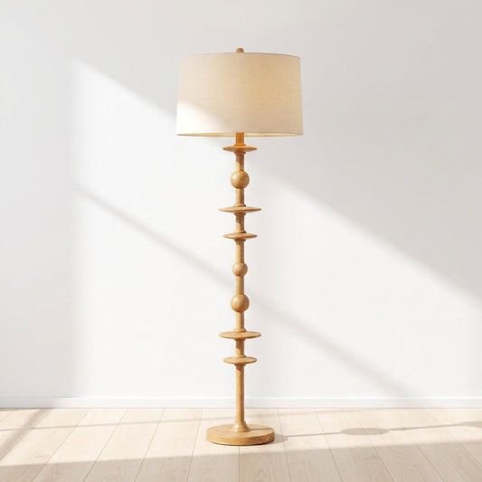 Jefferson Heights 62.5-Inch 1-Light Oak Floor Lamp Aged Brass