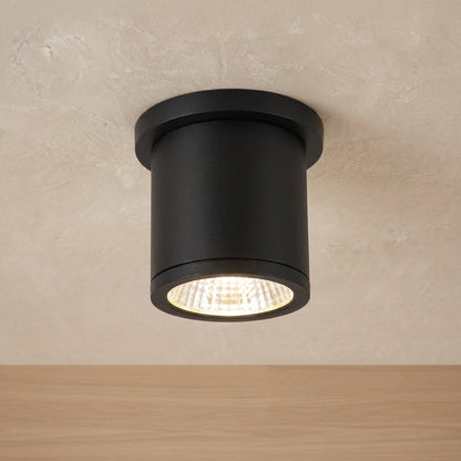 Nordic 4-Inch 10W Outdoor LED Cylinder Ceiling Mount Black by Kuzco Lighting