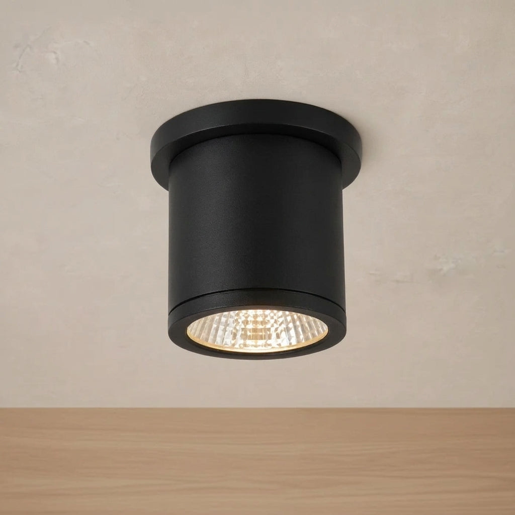 Nordic 4-Inch 10W Outdoor LED Cylinder Ceiling Mount Black by Kuzco Lighting