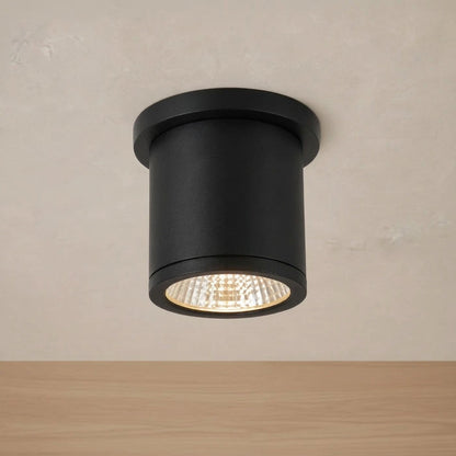 Nordic 4-Inch 10W Outdoor LED Cylinder Ceiling Mount Black by Kuzco Lighting