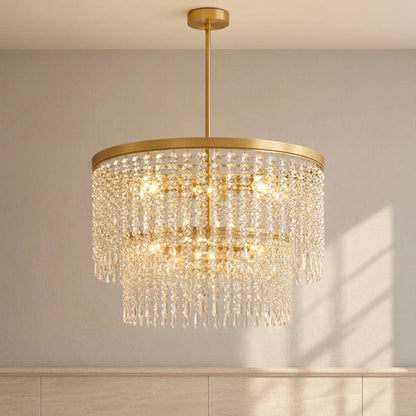 Rubina 30-Inch 12-Light LED Chandelier Burnished Gold