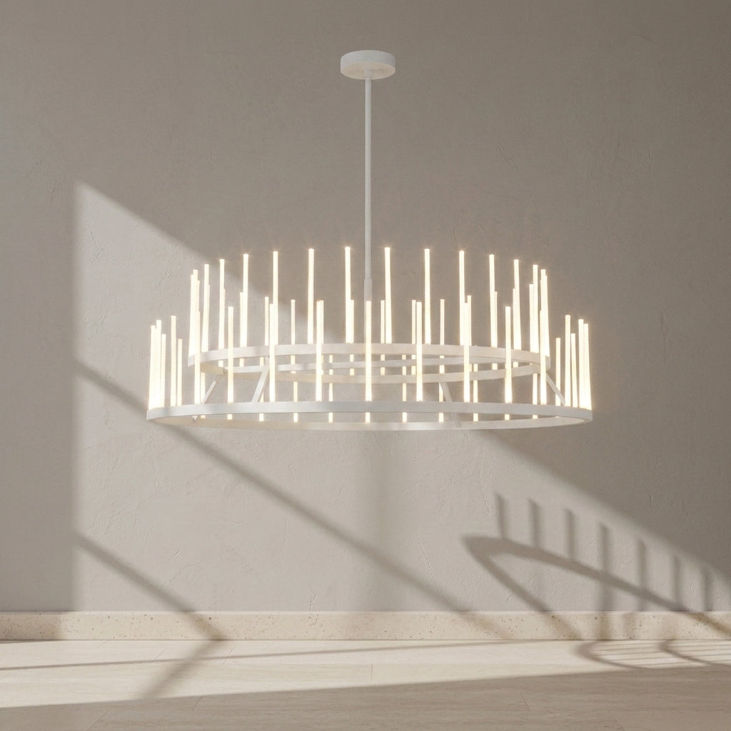 Sagrada 60-Inch 64-Light Two-Tier LED Chandelier Brass by Sean Lavin