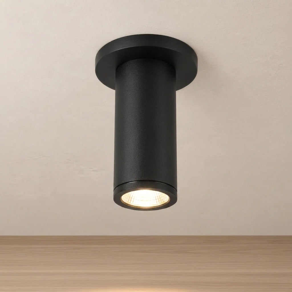 Nordic 6-Inch 8W Outdoor LED Cylinder Ceiling Mount Black by Kuzco Lighting