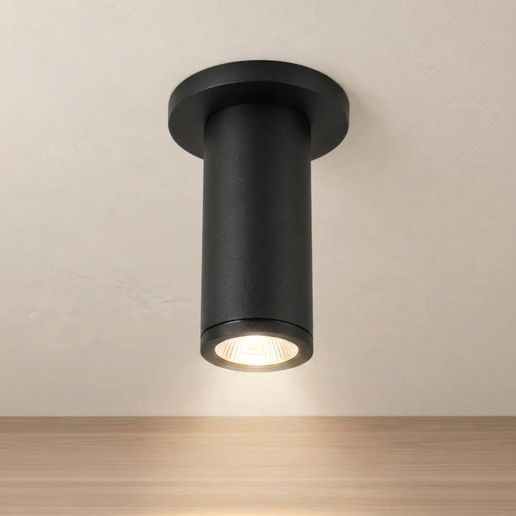 Nordic 6-Inch 8W Outdoor LED Cylinder Ceiling Mount Black by Kuzco Lighting